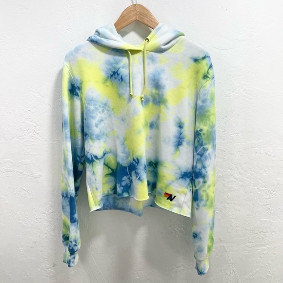 Aviator Nation Tops - Aviator Nation Tie-Dye Hoodie Neon Yellow